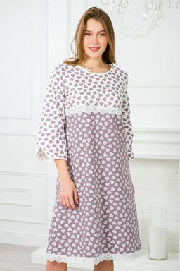 Ночная сорочка женская из футера Капучино сердца - Амадэль фото 11