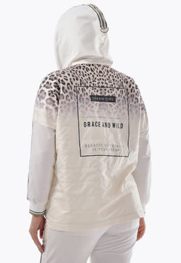 Толстовка из футера комбинированного с принтованной плащевой тканью - А+б коллекция фото 40