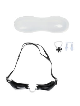 Очки для плавания ONLYTOP, беруши, чёрные, цвет переносицы МИКС