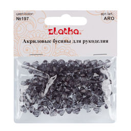 Бусина Zlatka акрил ARO 7 х 8 мм 25 г 197 серый  фото 3