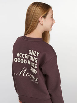 S?rt Bask?l? K?z ?ocuk Sweatshirt