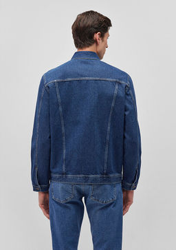 Drake 90lar Puslu Koyu Mavi Jean Ceket  фото 4