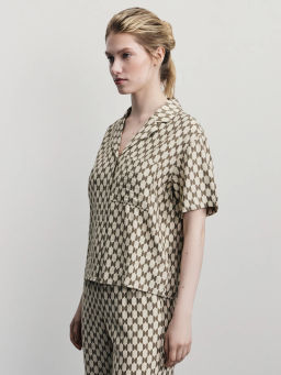 Рубашка из вискозы с принтом / Zarina  фото 4