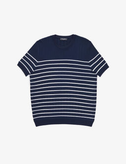 Lacivert Slim Fit Bisiklet Yaka Triko Ti__rt