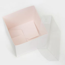 Цена за 5 шт. Коробка для цветов с PVC крышкой, 12×12×12 см, белая