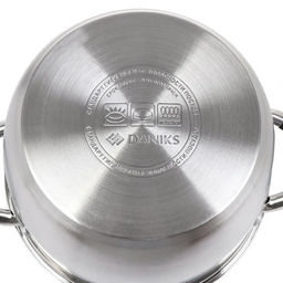 Кастрюля нержавеющая сталь, 5 л, крышка стекло, Daniks, Орландо, GS-01435-22CA, индукция (397624)  фото 9