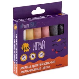 Лео Играй Мелки для рисования, меланжевые цвета LPSC-06 5 цв. , 6 шт