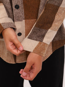 Рубашка Гранж коричневая клетка - Ладошки фото 9