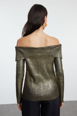 Alt?n Carmen Yaka Varakl? Triko Kazak TWOAW25KZ00152