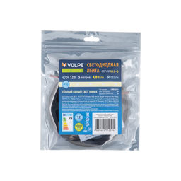ULS-Q320 2835-60LED/m-8mm-IP20-DC12V-4,8W/m-5M-3000K Гибкая светодиодная лента на самоклеящейся основе. Катушка 5 м. в герметичной упаковке. Теплый белый свет(3000K). ТМ Volpe.