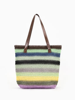 Сумка пляжная на молнии, на подкладке, зелёная/синяя/чёрная - Simaland фото 5