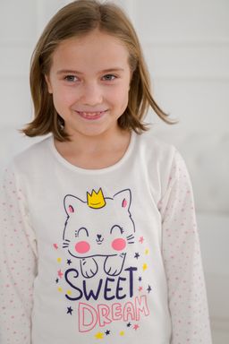 Пижама подростковая из футера Кисонька звездный