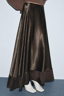 ZW COLLECTION LIMITED EDITION SATIN MIDI SKIRT - Zara фото 2