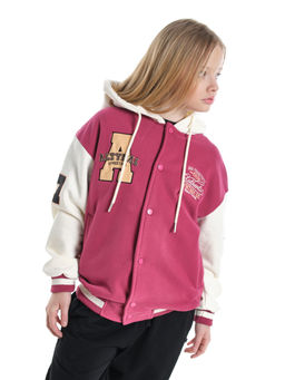 Толстовка с капюшоном с принтом 33-7647 красный - Mini maxi фото 10