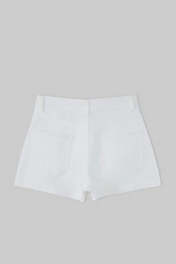 Beyaz Cep Detayl? Yuksek Bel Orta Esnek Mini Denim Sort TWOSS26SR00160 - Trendyolmilla фото 6