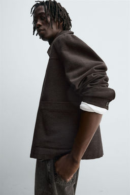 TEXTURED OVERSHIRT WITH POCKETS - Zara фото 5