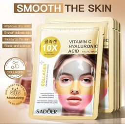 SADOER Гидрогелевая маска для лица с гиалуроновой кислотой и витамином С 10X ULTRA GIDRATING