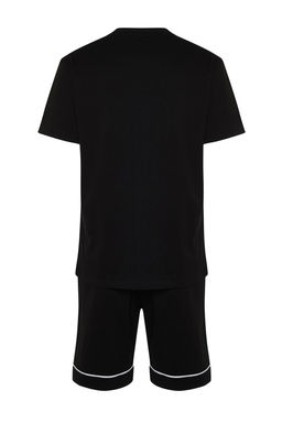TRENDYOL MAN Gri Melanj Regular Fit Biyeli Orme Sortlu Pijama Tak?m? TMNSS24PT00021 - Trendyolmilla фото 8