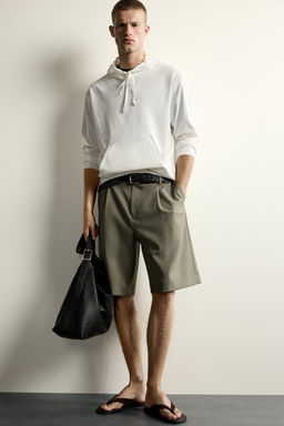 SUDADERA LIGERA CAPUCHA COMBINADO / Blanco - Zara фото 5