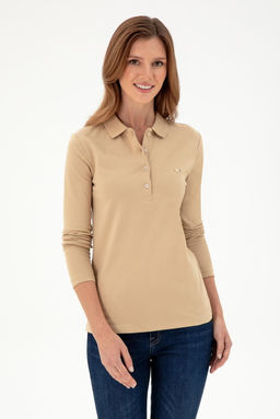 Женский базовый свитшот песочного цвета Неожиданная скидка в корзине