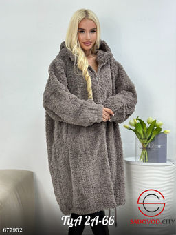 Кардиган пушистый с капюшоном