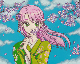 Кристальная (алмазная) мозаика ФРЕЯ ALPD-159 на подрамнике Весенняя сакура 50 х 40 см