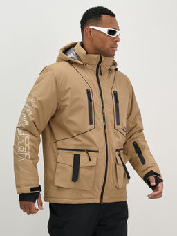 Горнолыжный костюм мужской зимний бежевого цвета 394B - Leifensh фото 15