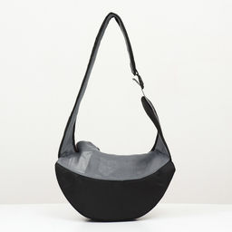 Сумка-переноска Слинг с креплением для ошейника, 45 х 11 х 24 см, бело-серая - Пижон фото 5