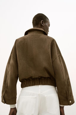 CAZADORA EFECTO ANTE / Khaki oscuro - Zara фото 5