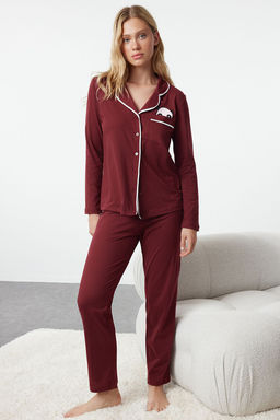 Trendyolmilla Lila Pamuklu Panda Bask?l? Orme Pijama Tak?m? THMAW21PT0245  фото 23