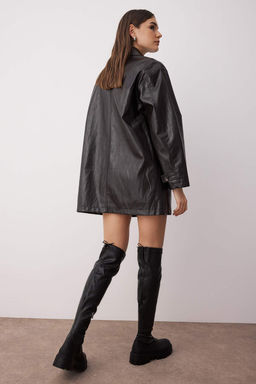 Trendyolmilla Shoes Siyah Strec Diz Ustu Kal?n Taban Kad?n Cizme TAKAW25CZ00014  фото 2