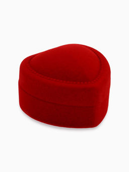 Футляр под кольцо, серьги Сердце с рамкой из точек, бархатный, 5?5 см (0.5 см ), красный