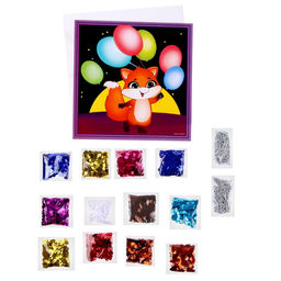 Набор для творчества: аппликация пайетками и аппликации перьями и стразами Лиса - Школа талантов фото 3