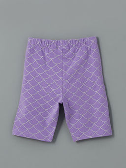 Beli Lastikli Bask?l? K?z ?ocuk K?sa Tayt