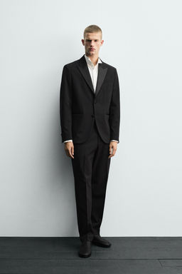 WOOL BLEND TUXEDO SUIT TROUSERS