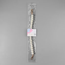 Ручка для сумки, жемчужные бусы, d=12, 14, 16 мм, 39 см, цвет белый, золотой