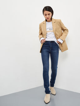 Утепленные женские джинсы зауженного кроя на Байке