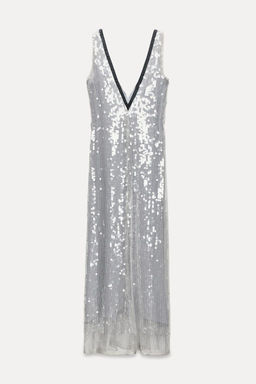 MESH DRESS WITH SEQUINS - Zara фото 5