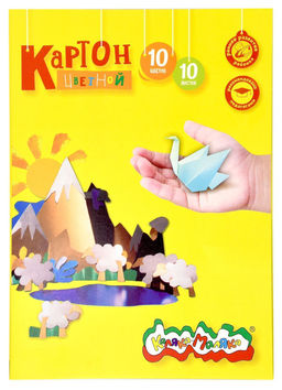 Картон цв. Каляка-Маляка 10 цв. 10 л. немел. с золотом А4 204х293 мм 200 г/м2 в папке