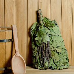 Веник для бани и сауны, дубовый, с шалфеем