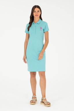 Женское мятное трикотажное платье