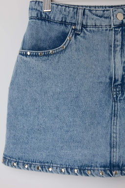 Limited Edition Mavi Trok Detayl? Denim Sort Etek TWOSS26SR00060 - Trendyolmilla фото 3
