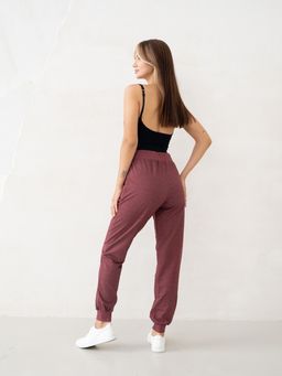 Брюки футер двухнитка ,марсала - Binita фото 8