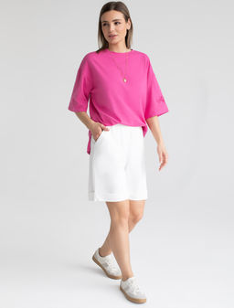 VILATTE / Свободная футболка из премиального хлопка  фото 7