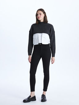 Beli Kemerli J?piter S?per Skinny Fit Kad?n Jean Pantolon