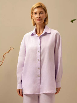 Рубашка женская Лён Белый - Modamica фото 30