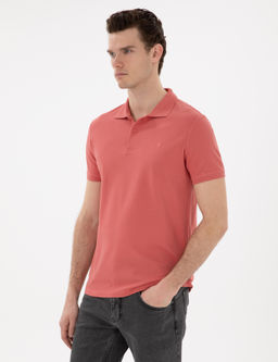 Mercan Slim Fit %100 Pamuk Polo Yaka Basic Ti__rt