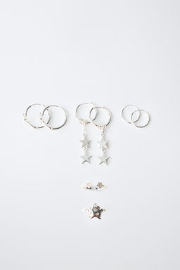 PACK PENDIENTES AROS Y ANILLOS ESTRELLAS / Plata - Zara фото 4