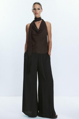 SATIN TOP WITH FRINGING