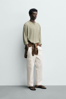 PANTAL?N CARGO REGULAR FIT / Blanco roto - Zara фото 4